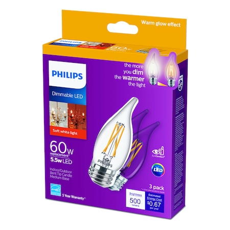 Philips 60W Led B11 2700K Dim 540781